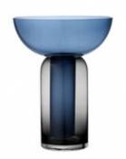 Vase Torus Large / H 35 cm - AYTM bleu en verre