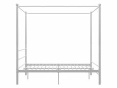 Vidaxl cadre de lit à baldaquin blanc métal 160x200 cm