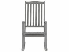 Vidaxl chaise à bascule avec coussins gris bois d'acacia massif 3064213