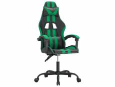 Vidaxl chaise de jeu noir et vert similicuir
