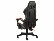 Vidaxl fauteuil de jeux vidéo et repose-pied noir et orange similicuir 20532