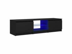 Vidaxl meuble tv avec lumières led noir 140x40x35,5