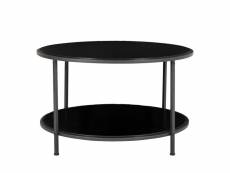 Vita - table basse ronde en bois et métal ø80cm - couleur - noir #DS