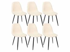 Wap - lot de 6 chaises blanches à motifs pieds noirs
