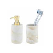 Wenko - Set accessoires salle de bain, gobelet brosse