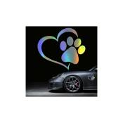 Xinuy - 2PCS Pet Dog Paw Puppy Print Love Heart Vinyl Decal Stickers for Cars Trucks Walls Laptops (3.9x3.9)