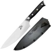Zelite Couteau Cuisine, Couteau de Chef en Acier Inoxydable, Kit Couteau Cuisine Professionnelle de 2,3 cm, Couteau de Chef Aiguisé, Couteau