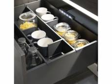 (1 unite) jeu organisateur de tiroir réglable, organisateur tiroir, accessoires séparateur de tiroir, diviseur de tiroir 900mm, aluminium, gris anthra