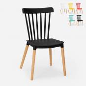 Ahd Amazing Home Design Chaise design moderne en bois polypropylène pour cuisine bar restaurant Praecisura, Couleur: Noir