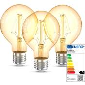 B.k.licht - Lot de 3 ampoules led Edison Vintage G80 i E27, 4W, blanc chaud 2200K, intensité lumineuse 320lm, ampoule rétro à filament