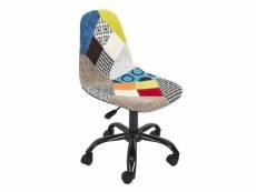 Chaise de bureau réglable en hauteur en tissu patchwork