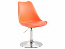 Chaise de salle à manger maverick avec pied trompette , orange/chrome