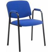 Chaise de visiteur élégante rembourrée en tissu et fauteuils métalliques différentes couleurs Couleur : Bleu