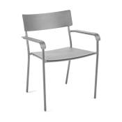 Chaise en aluminium avec accoudoirs gris August - Serax