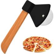 Coupe-pizza, Coupe-pizza manuel, roulette a pizza, Coupe-pizza hache,Coupe-pizza en acier inoxydable,Rouleau à pizza tranchant( noir)