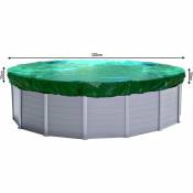 Couverture de piscine d'hiver ronde 180g / m² pour piscine de taille 280 - 320cm Dimension bâche ø 380 cm Vert