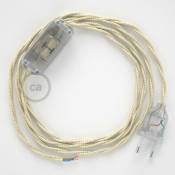 Creative Cables - Cordon pour lampe, câble TM00 Effet Soie Ivoire 1,80 m. Choisissez la couleur de la fiche et de l'interrupteur Transparent