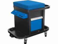 Defpro tabouret / servante datelier mobile avec rangements pour outils 50x45x36 cm bleu et noir