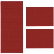 Descente de lit Sisal Sylt 3 pièces Rouge 1 tapis: