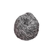 Dmora - Pouf sac avec motif zèbre, noir et blanc, Dimensions 80 x 120 x 80 cm