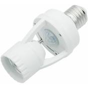 Douille de lampe avec détecteur de mouvement pir 360° E27 Support de l'ampoule avec détecteur de mouvement détection de sécurité - Tigrezy