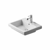 Duravit lavabo encastré Vero 55cm blanc avec trop-plein, avec banc de robinetterie, 1 trou pour robinetterie, Coloris: Blanc - 0315550000