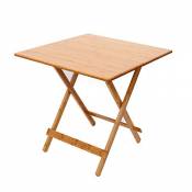 Feifei Table carrée Se Pliante, Table de Pique-Nique portative d'art de Bambou, Table de Barbecue, apprennent la Table économiser de l'espace (Taille 