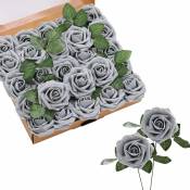 Groofoo - Fleurs Artificielles,25 Pièces,Fausses Roses