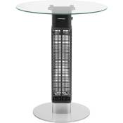 Helloshop26 - Table d'extérieur avec chauffage infrarouge chauffe-terrasse radiant (puissance : 1 500 watts, hauteur de la table : 74,5 cm, élément