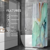 Heytea - Rideau de douche en marbre, texture de jade