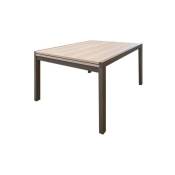 Iperbriko - Table extensible rectangulaire Korallo en mélèze gris et orme 120x90x76h