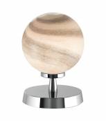 Lampe de table globe Esben Chrome poli,verre 1 ampoule 17cm
