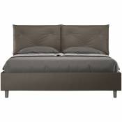Lit queen size Appia 160x210 sans sommier cappuccino - Cappuccino