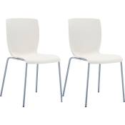 Lot de 2 chaises de jardin empilables Mio en plastique avec pieds en aluminium Crème