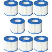 Lot de 8 cartouches filtrantes pour spa - cartouches de filtration - PP bleu fibres Dacron blanc - Bleu