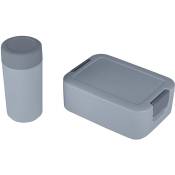 Lunchset gourde et lunchbox Sigma home - Bleu gris