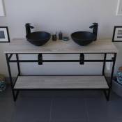 Meuble salle de bain 140 cm avec deux vasques à poser