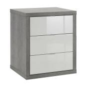 Meubletmoi - Caisson rangement bureau 3 tiroirs décor gris et blanc laqué - granit