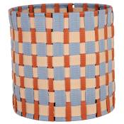 Panier de rangement en coton orange, bleu et blanc