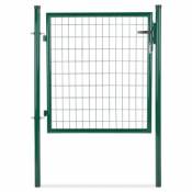 Portillon pour clôture grillagée à poteaux ronds vert 100 x h.100 cm