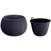 Pot rond en plastique Splofy Bowl avec réservoir en couleur anthracite 29 (Longeur) x 29 (largeur) x 19 (Hauteur) cm