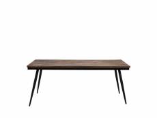 Ranggo - table à manger en métal et teck recyclé 180x90cm bois foncé et noir DR/101/2019