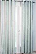 Rideau d'ameublement aspect laine chinée - Aqua - 140 x 260 cm