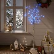 Sapin de Noël 140 LED bleues Saule 1,5 m Int/Ext - The Living Store - Blanc