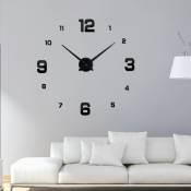 Serbia - Grande Horloge Murale 3D Silencieuse, Pendule Murale Moderne Design, Métallique sans Cadre Minimaliste Adhesif Amovible diy Digitale Geante