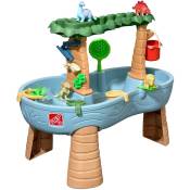 STEP2 Dino Showers Table Sable et Eau Jouet Dinosaure, Jeu d'eau pour plusieurs Enfants Facile à Construire Ranger Jeux d'Eau - Marron