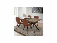 Table 160 cm couleur chêne marron et noir thibaut