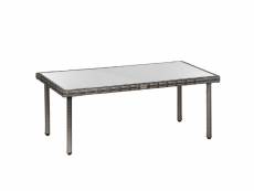 Table basse de jardin rectangulaire ethan grise