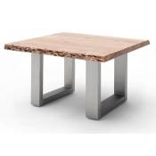 Table basse en bois d'acacia massif naturel et acier