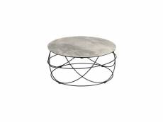 Table basse ronde plateau céramique gris - dallas